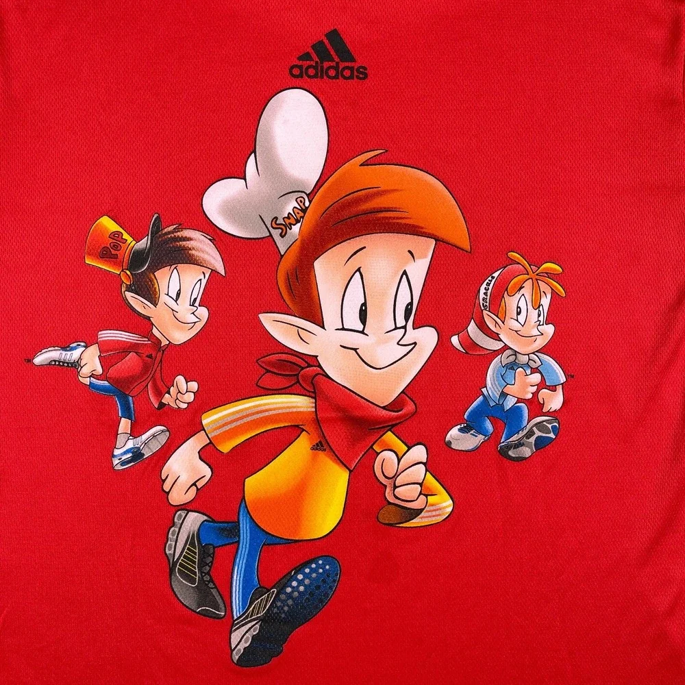 Adidas Shirt Mens Medium Rice Crispy Cereal‎ Snap Crackle Pop Breakfast Food Tee
